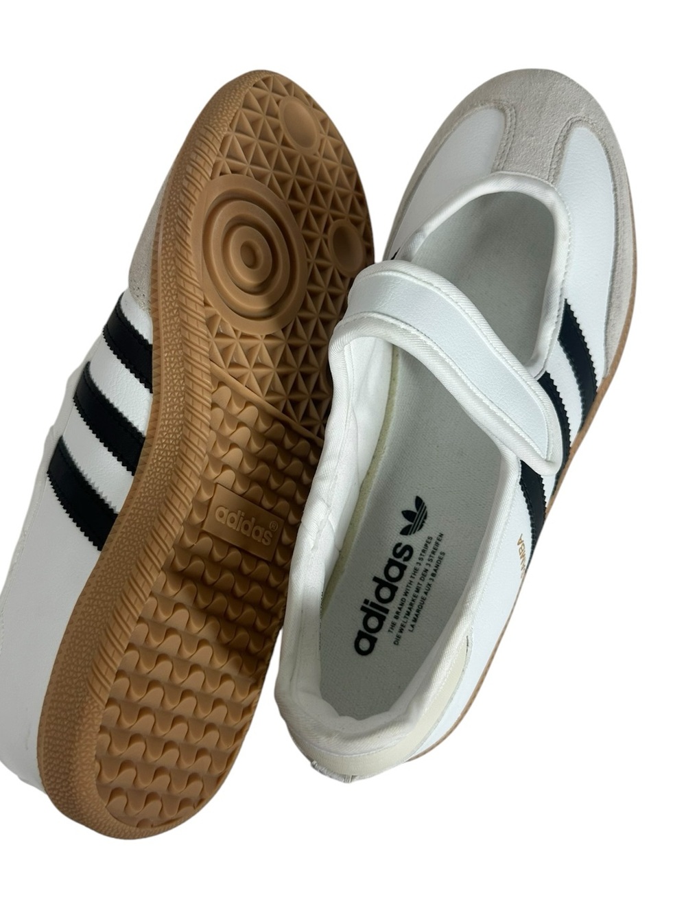 adidas Samba Mary-Jane Sneakers in White, Black & Gum - Picture 8 of 8